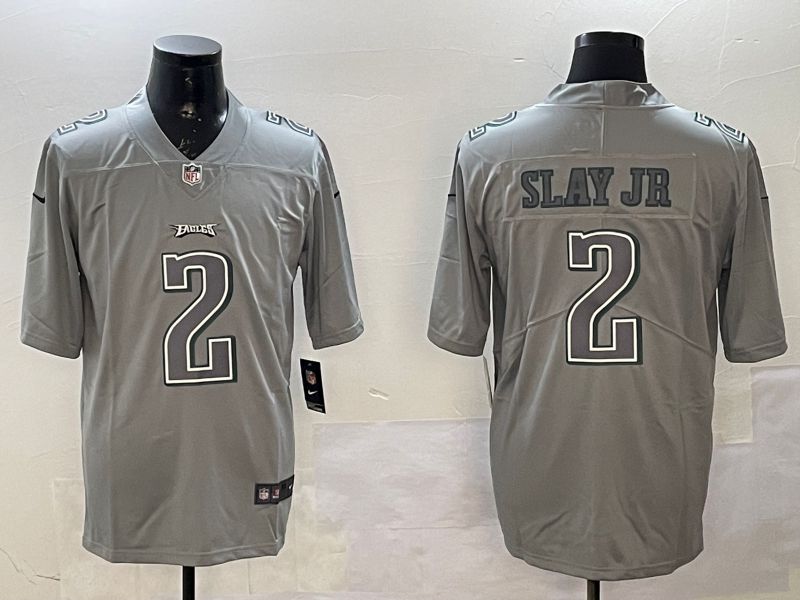Men Philadelphia Eagles #2 Slay jr Grey 2025 Nike Vapor Limited NFL Jersey style 210->philadelphia eagles->NFL Jersey